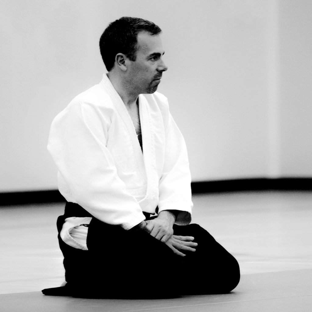 Steve Nickerson sits in seiza